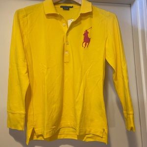 NWT Ralph Lauren Yellow-Pink Big Pony Polo
